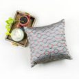 Gray Geometric Embroidered Cushion Cover