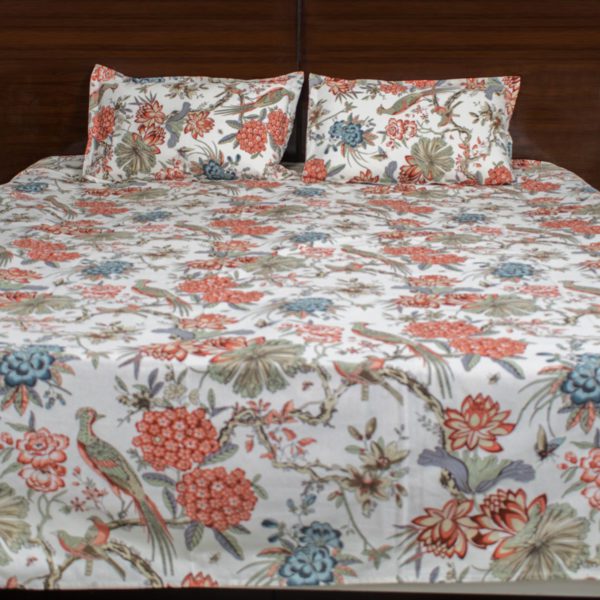 Anokhi Sanganeri Floral Block Print Bedsheet