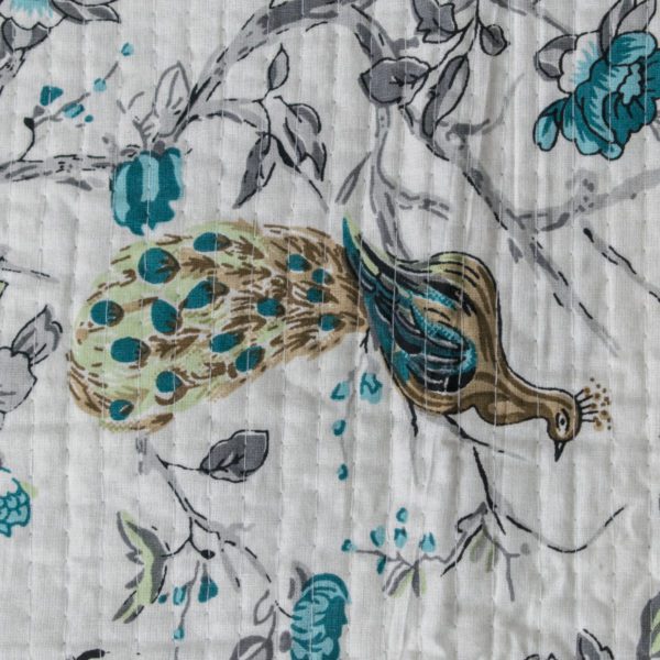 Blue Peacock Reversible Bedcover