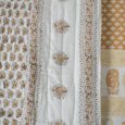 Brown and Gold Foil Double Bed Hand Blocked Quilt