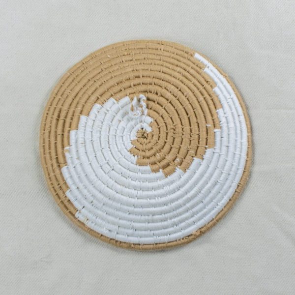 Sprial Beige and White SABAI Grass Wall Decor Basket