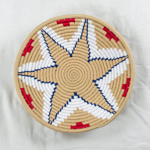 Star Red and White SABAI Grass Wall Decor Basket