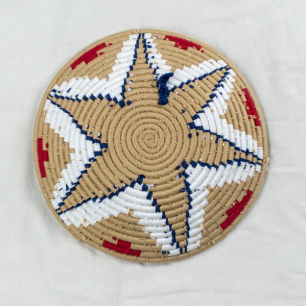 Star Red and White SABAI Grass Wall Decor Basket